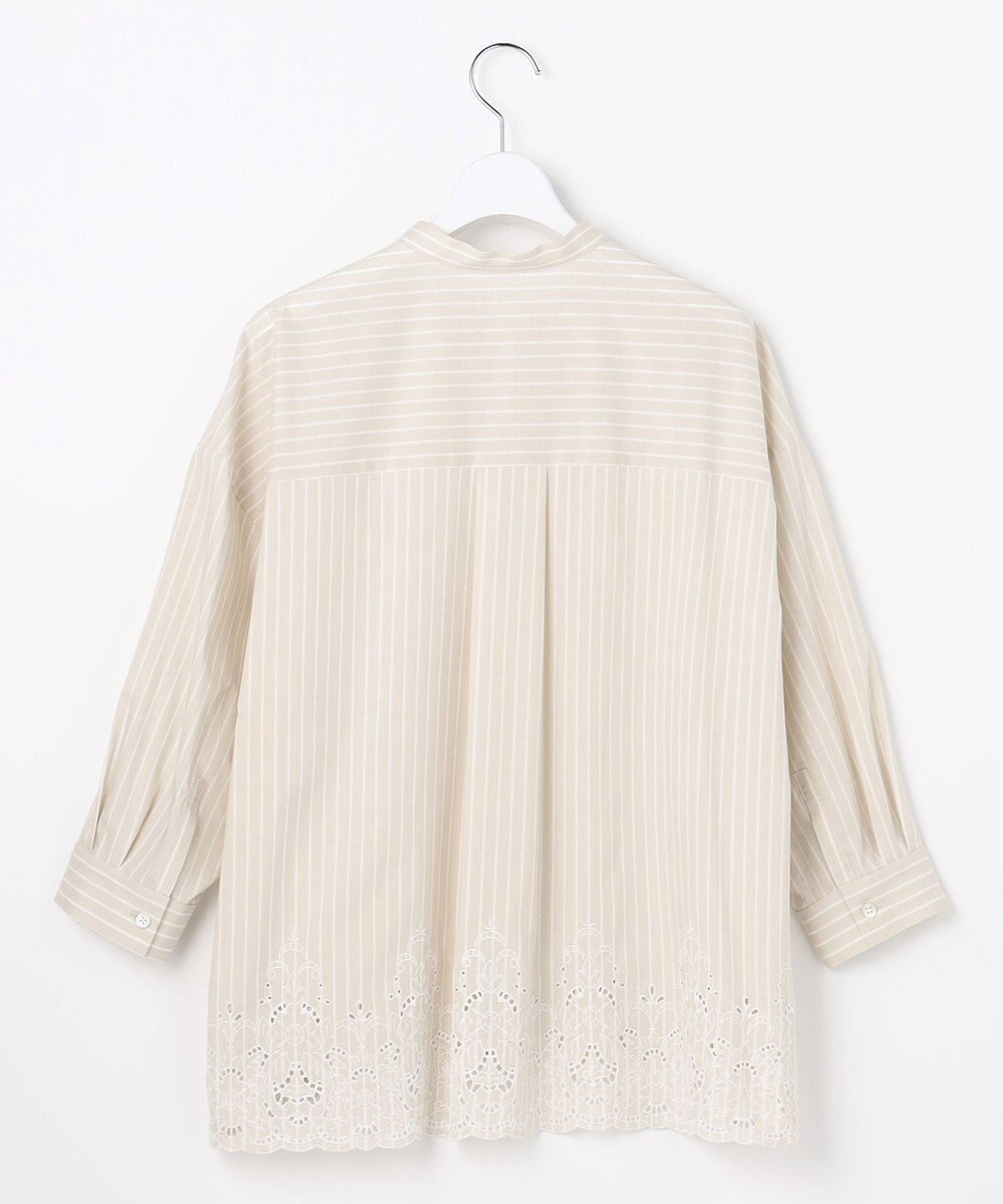 自由区 L エンブロイダリーブロードバンドカラー ブラウス 