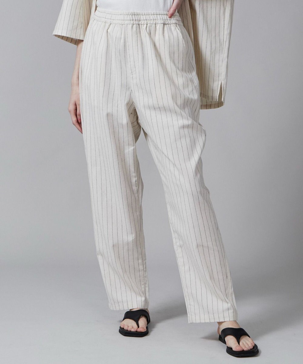 WEGO 【ユニセックス着用アイテム/手洗い可/SETUP可/ウエストゴム】リネンレーヨンイージーパンツ 