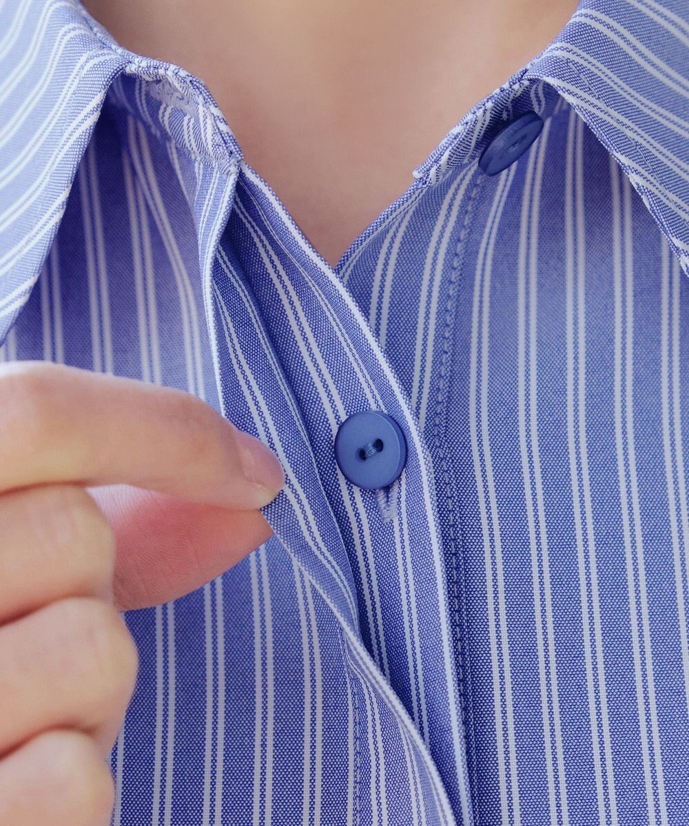 Tiaclasse はしごレースストライプシャツチュニック 