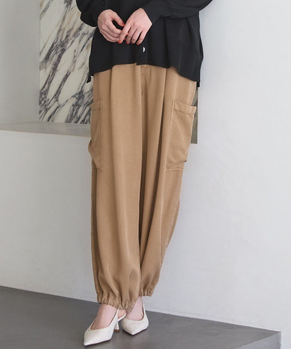 23区 L 【SLOW/一部店舗限定】ガーメントツイル ワイドタック パンツ 