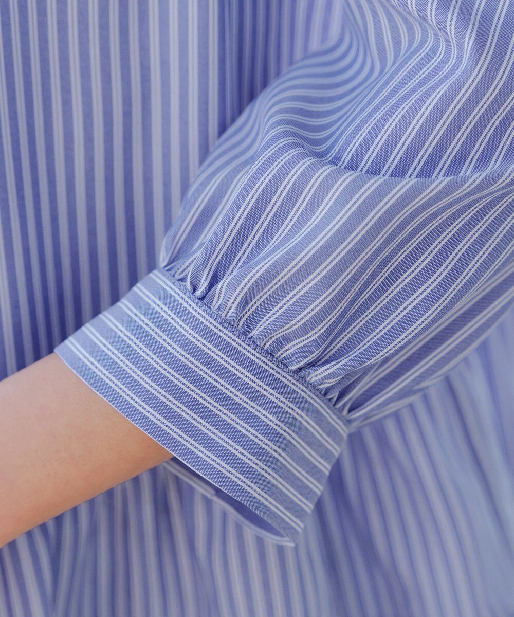 Tiaclasse はしごレースストライプシャツチュニック 