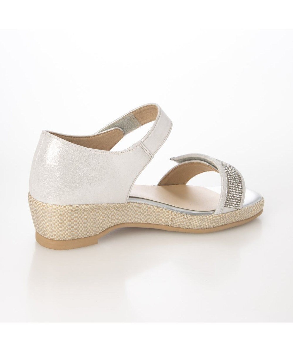 Riz raffinee <Riz raffinee>【3E】ラインストーン付きウエッジソールサンダル 