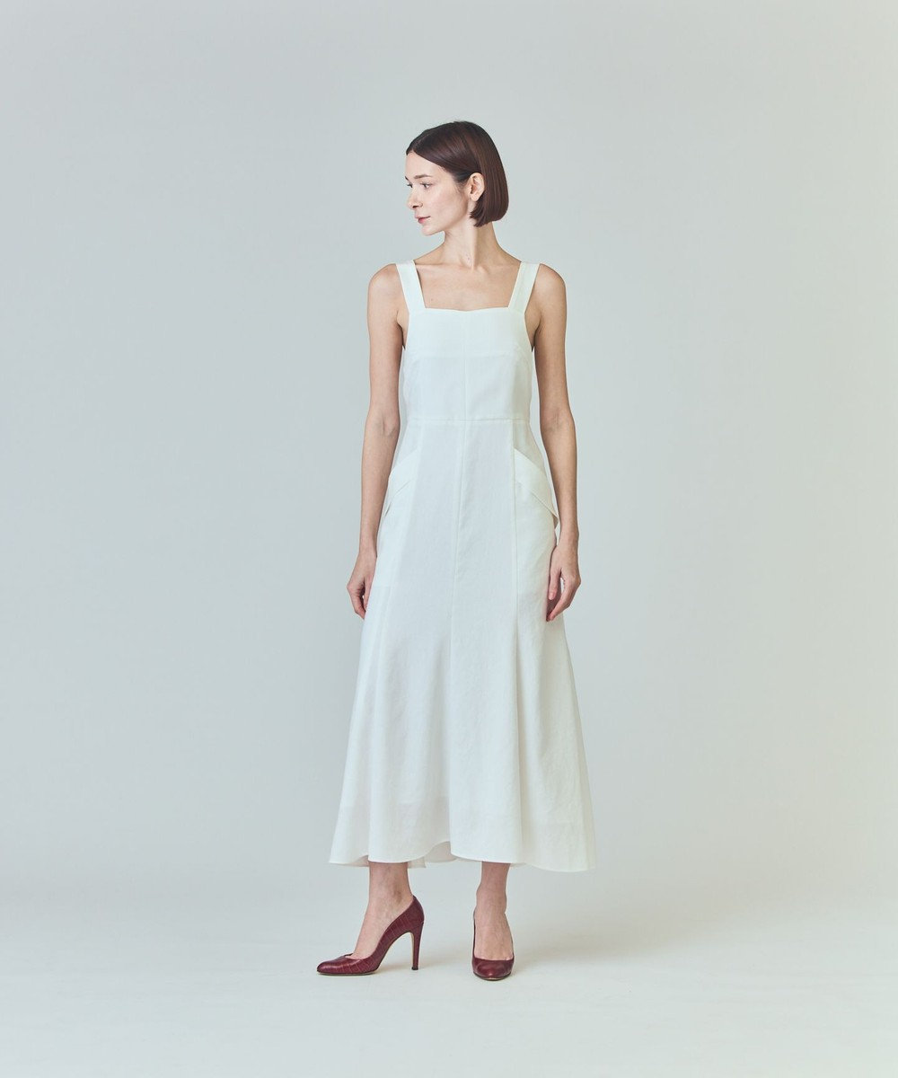 GRACE CONTINENTAL リネンタッチロングドレス 