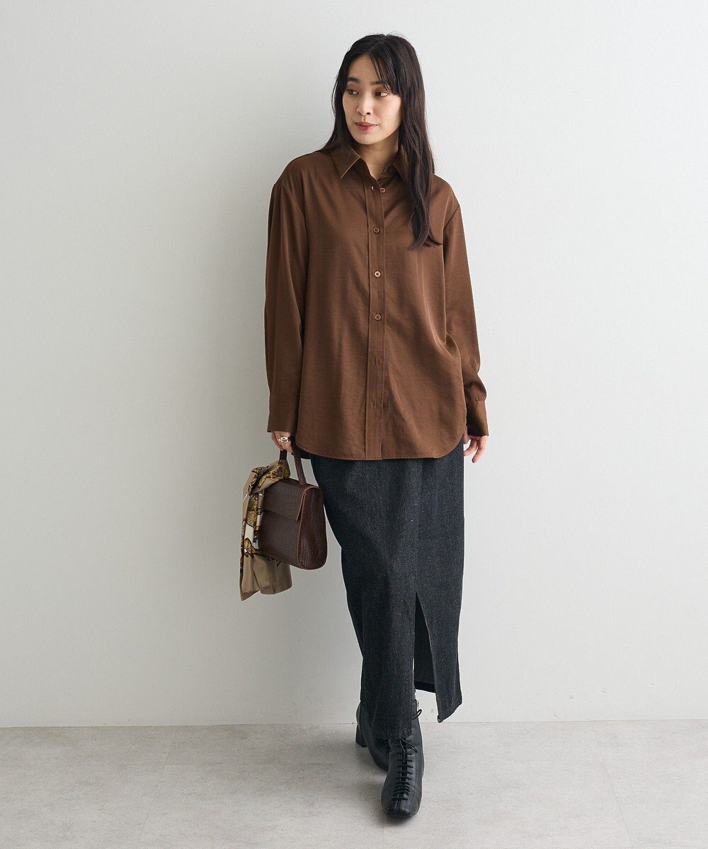 CRAFT STANDARD BOUTIQUE オーバーサイズサテンシャツ 