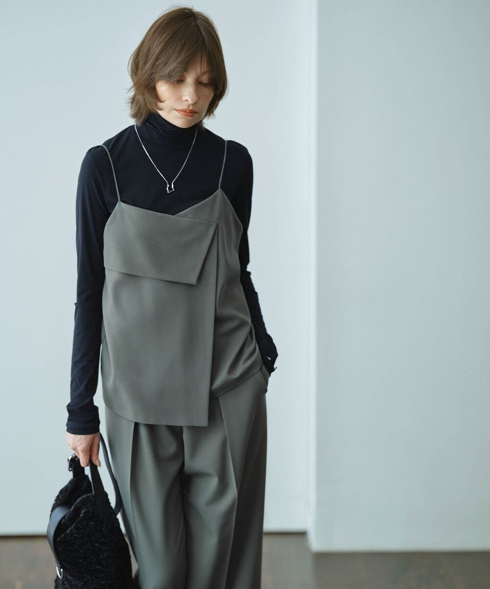 ICB 【洗える】 パウダリーチュール ハイネックトップス 