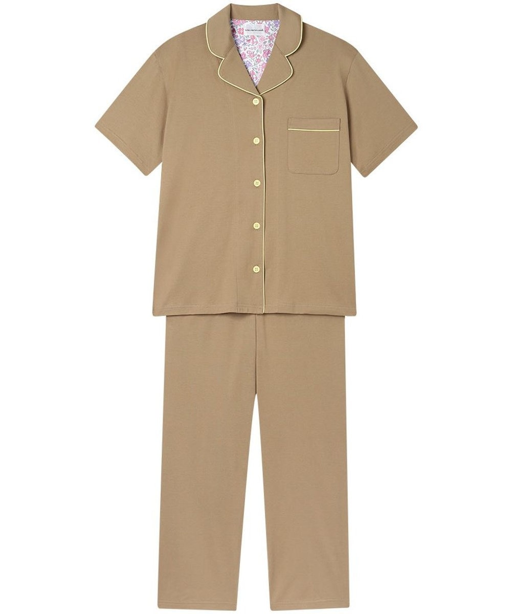 une nana cool 【綿100%】60/2 やわらか天竺 半袖開襟パジャマ MADE WITH LIBERTY FABRIC 