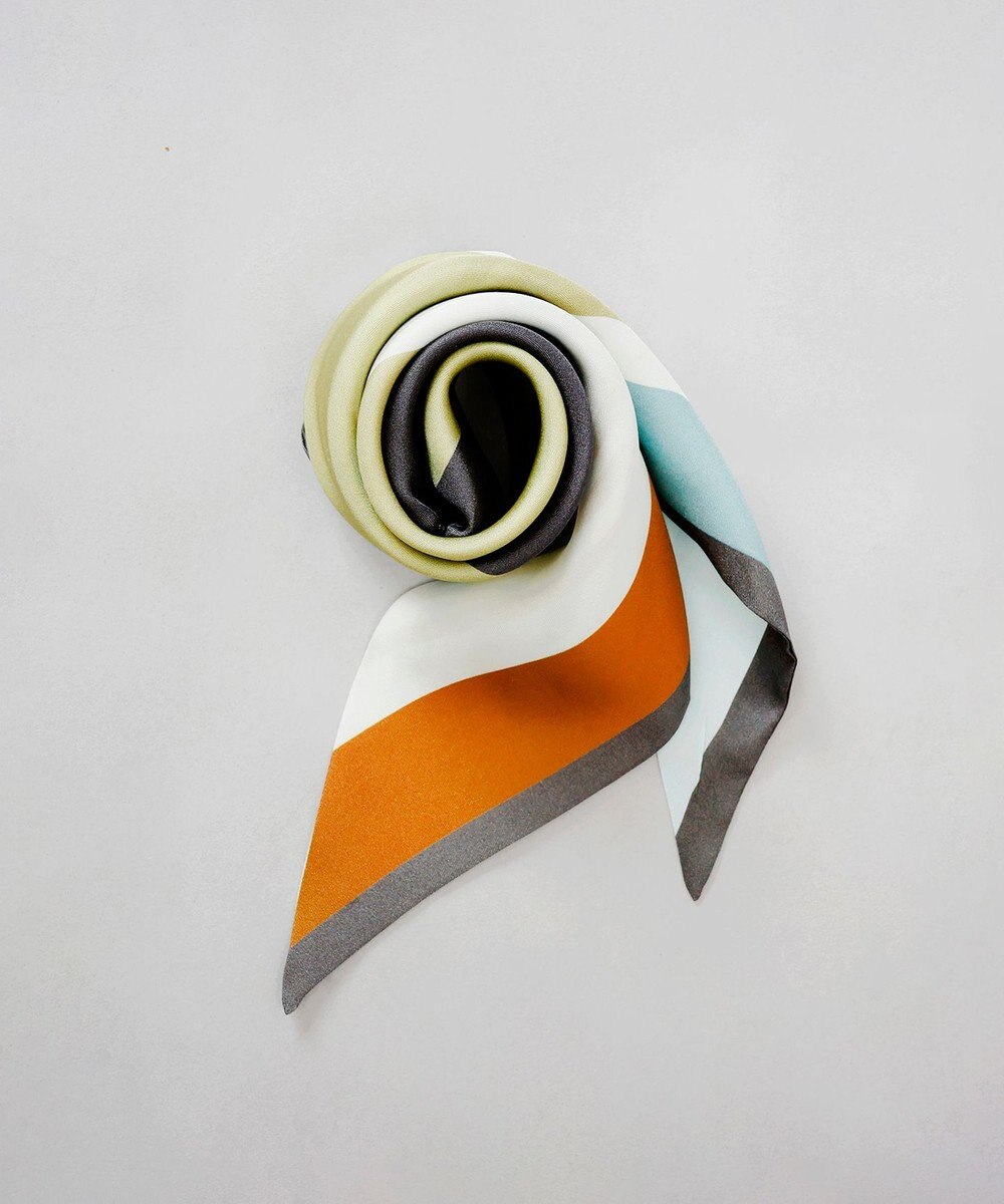 AURORA Oggi12月号掲載 Beaurance （ビューランス）シルクツイル トライアングルスカーフ(リング付き) 