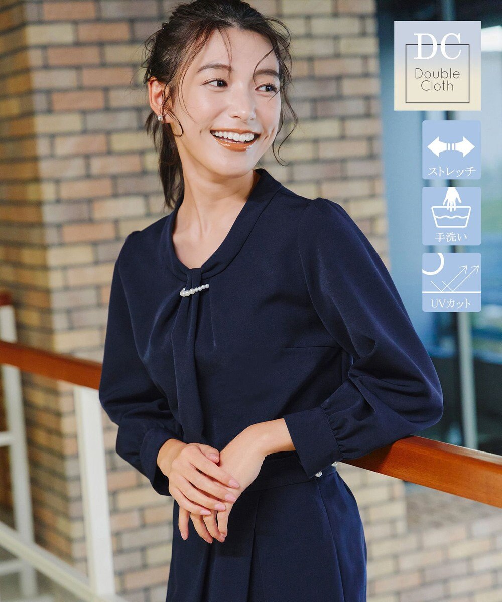 Tiaclasse L 【ダブルクロス】2wayボウタイ風ブラウス 