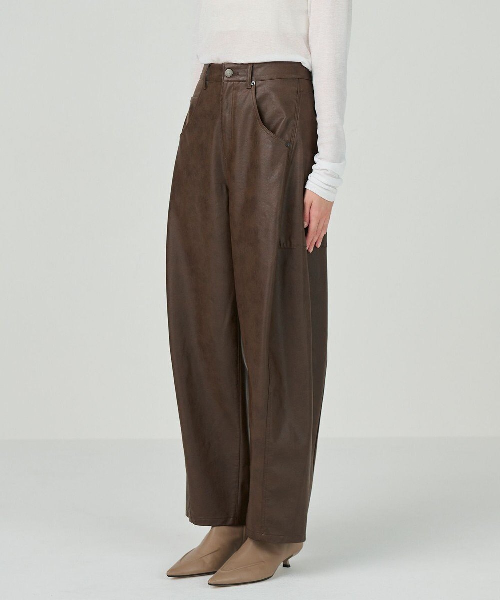 GRACE CONTINENTAL クラッシュレザーエッグパンツ 