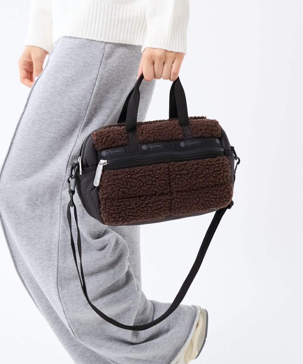 LeSportsac PUFFY MINI DUFFEL/ダークチョコレートシェルパ 