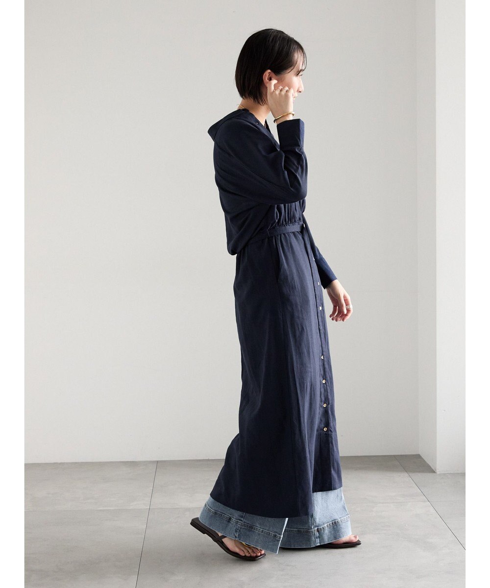 Te chichi レーヨンリネン共ベルトシャツワンピース 