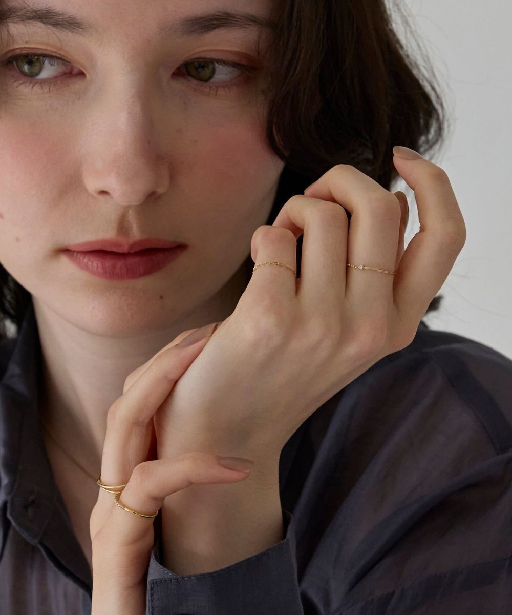 Phoebe 【K10】ブライトネスチェーンリング　ゴールド 3号/7号/11号/13号　BOX付き 