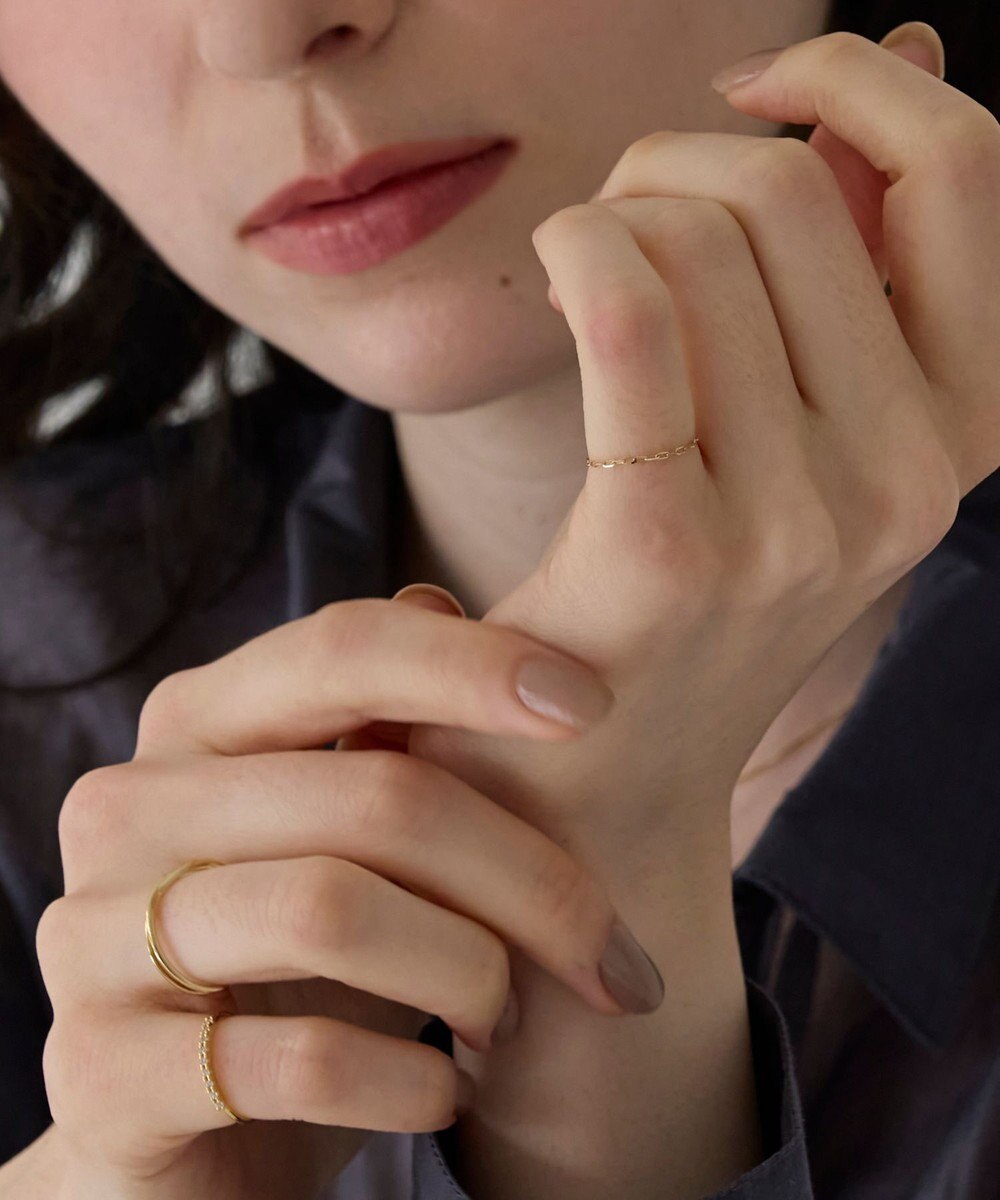 Phoebe 【K10】ブライトネスチェーンリング　ゴールド 3号/7号/11号/13号　BOX付き 