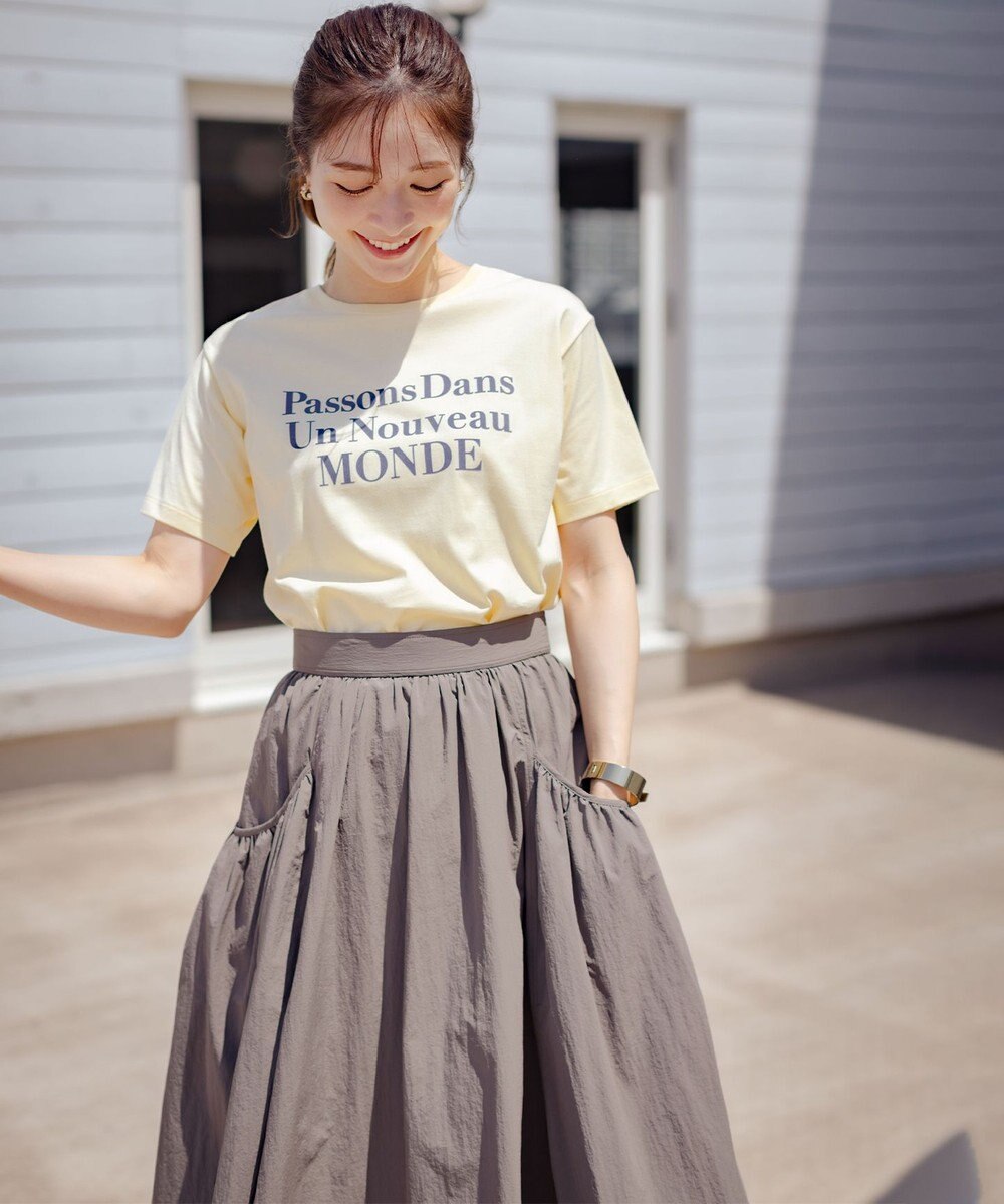 組曲 S 【綿100％】フロッキープリント Ｔシャツ 