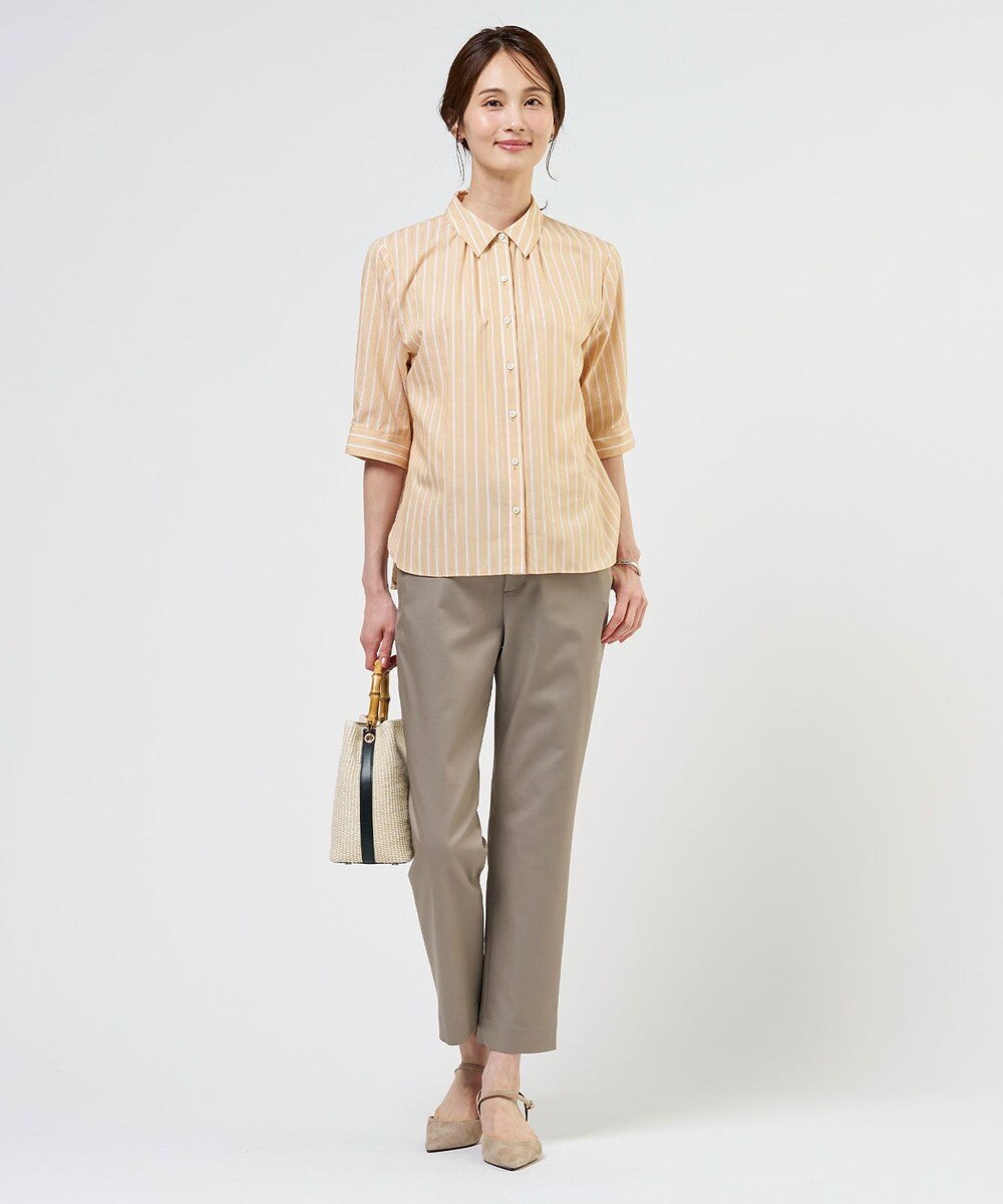 J.PRESS LADIES S 【シーンレスに活躍】セルロースカラミストライプ シャツ ブラウス 