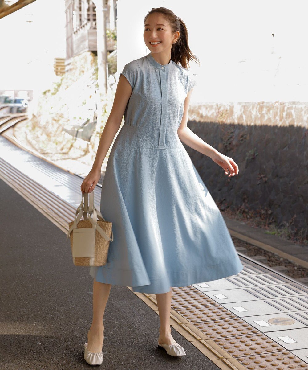 組曲 S 【WEB限定カラー・洗える】サッカーストレッチ ワンピース 