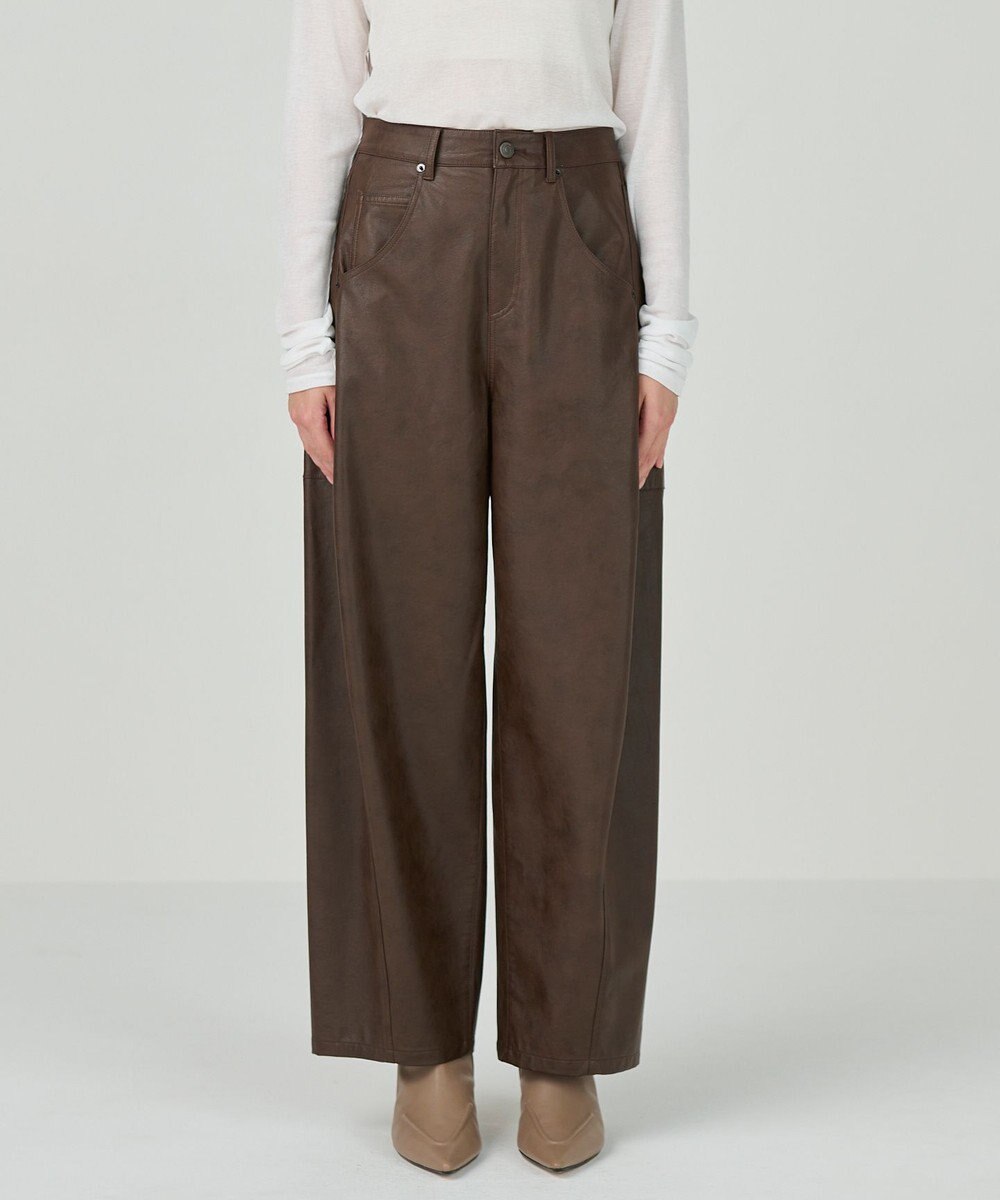 GRACE CONTINENTAL クラッシュレザーエッグパンツ 