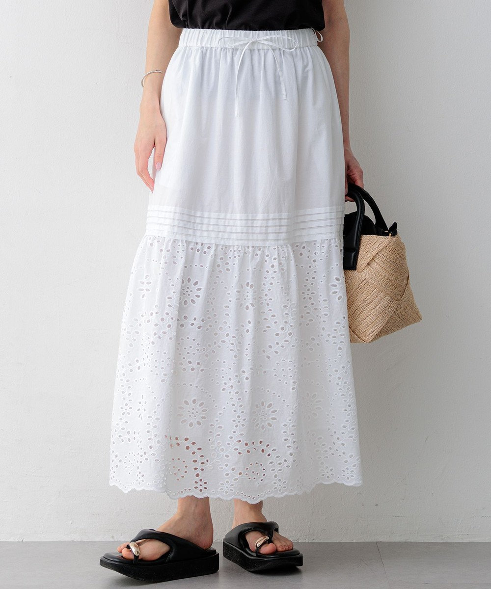 23区 【先行予約】カットワークエンブロイダリー スカート 