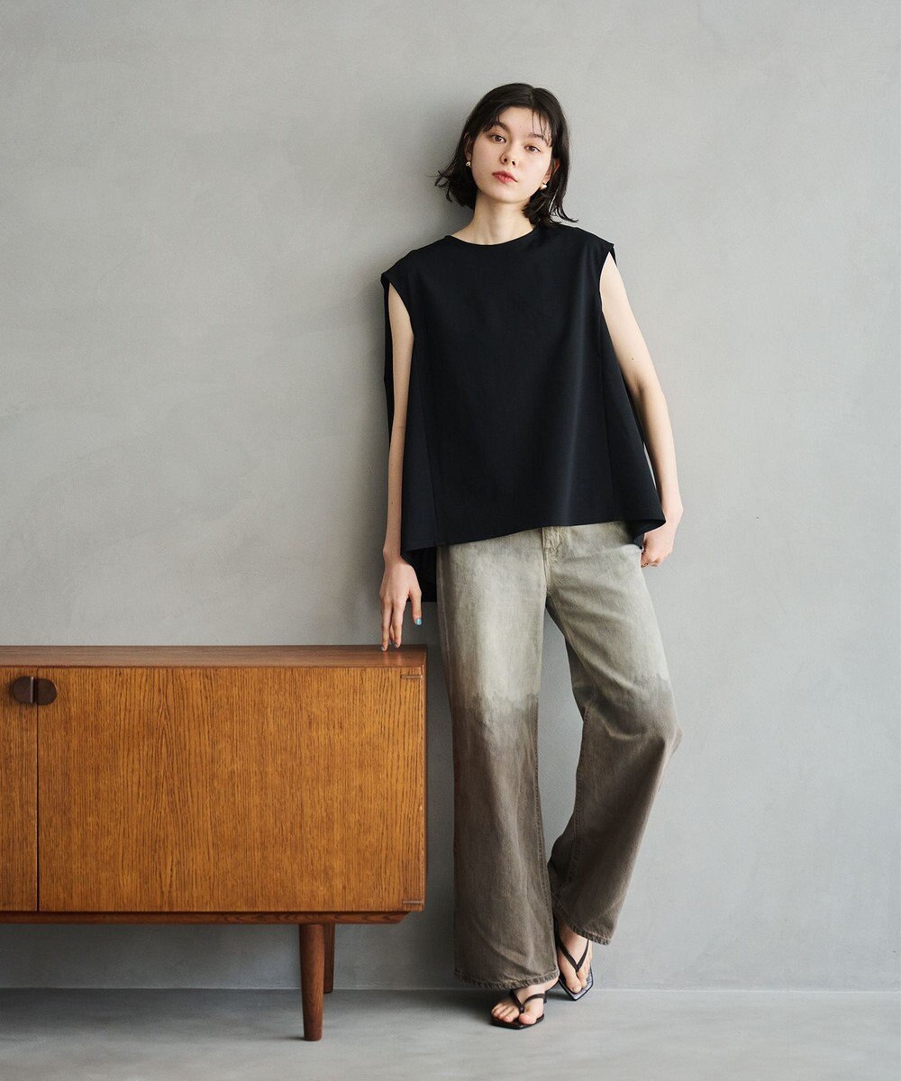 #Newans 【洗える】スクエアシルエットノースリーブカットソー 