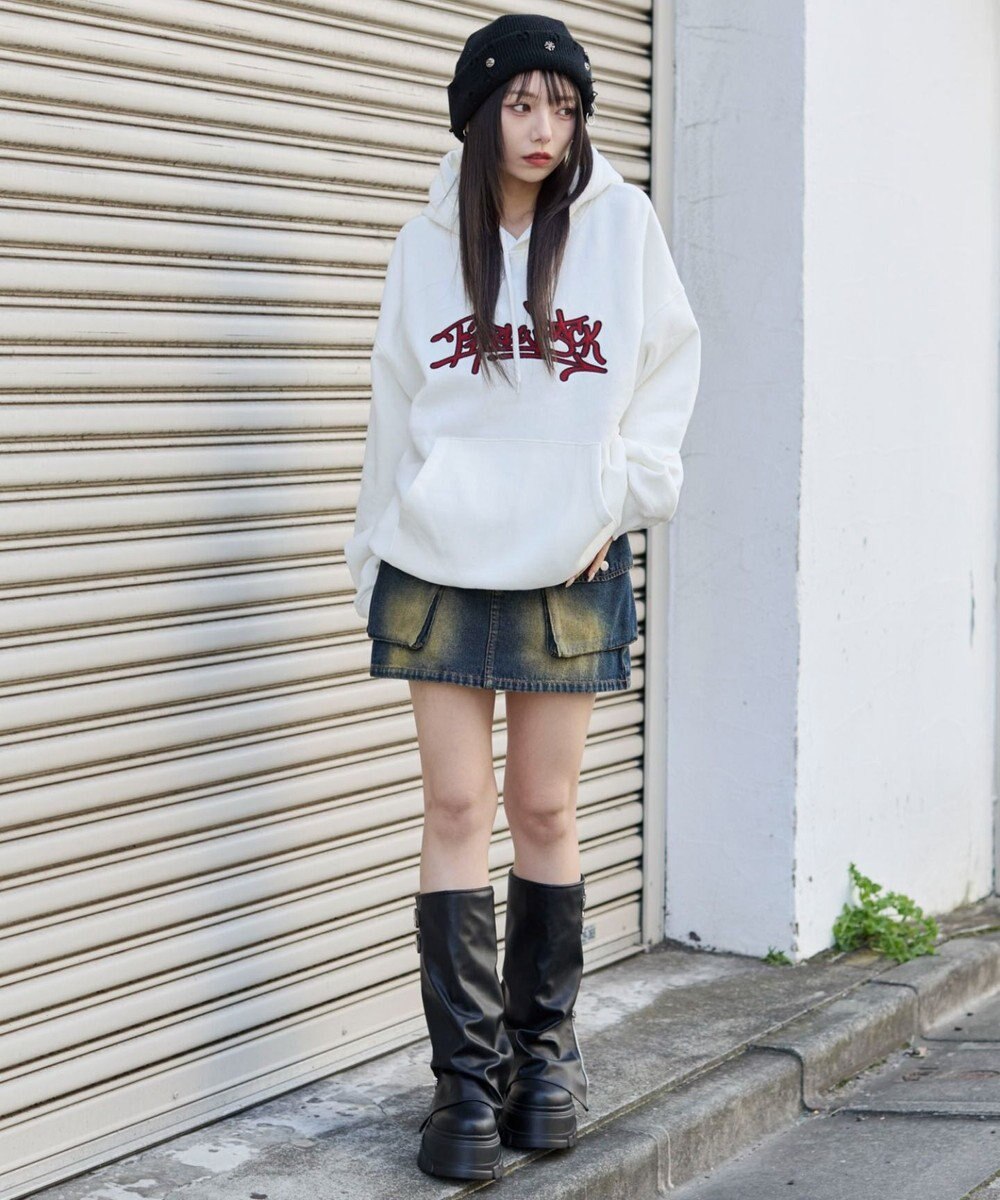 WEGO 【ユニセックス着用ITEM/SMLサイズ展開】グラフィックロゴプルパーカー 