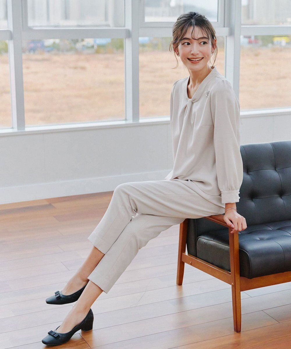 Tiaclasse 【小倉優子さん着用・ダブルクロス・洗える】テーパードパンツ 