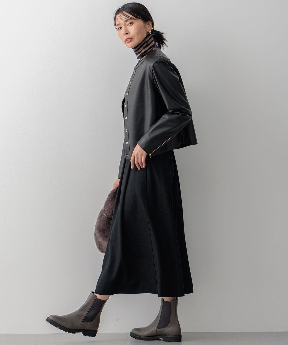 23区 S ラムレザー ノーカラージャケット 