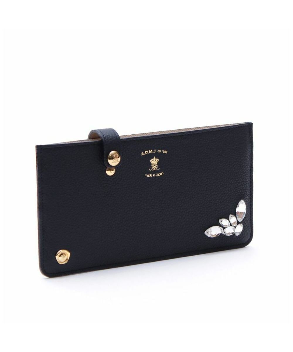 A.D.M.J. 【牛革】スパニッシュレザー/モーツァルト スワロフスキー・クリスタル付 スリムウォレット 