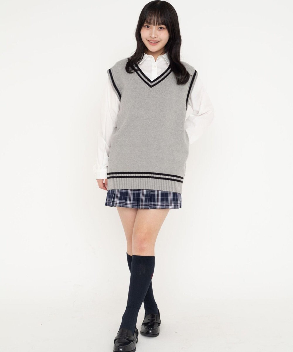 WEGO 【SCHOOLITEM】ラインスクールニットベスト 