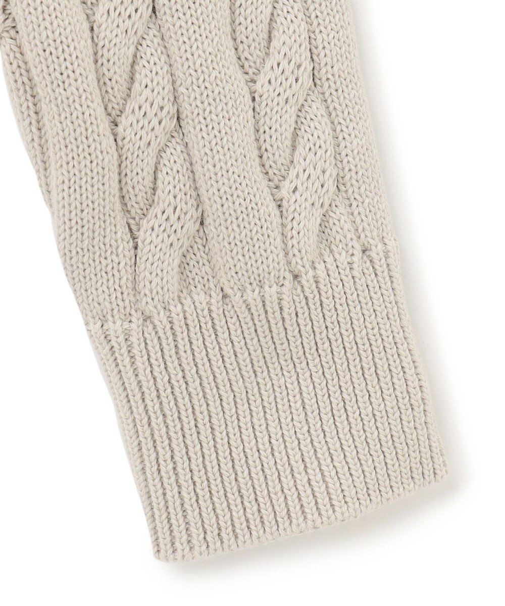 23区 L 【洗える】コンパクトコットンポリエステル ケーブル編み ニット 