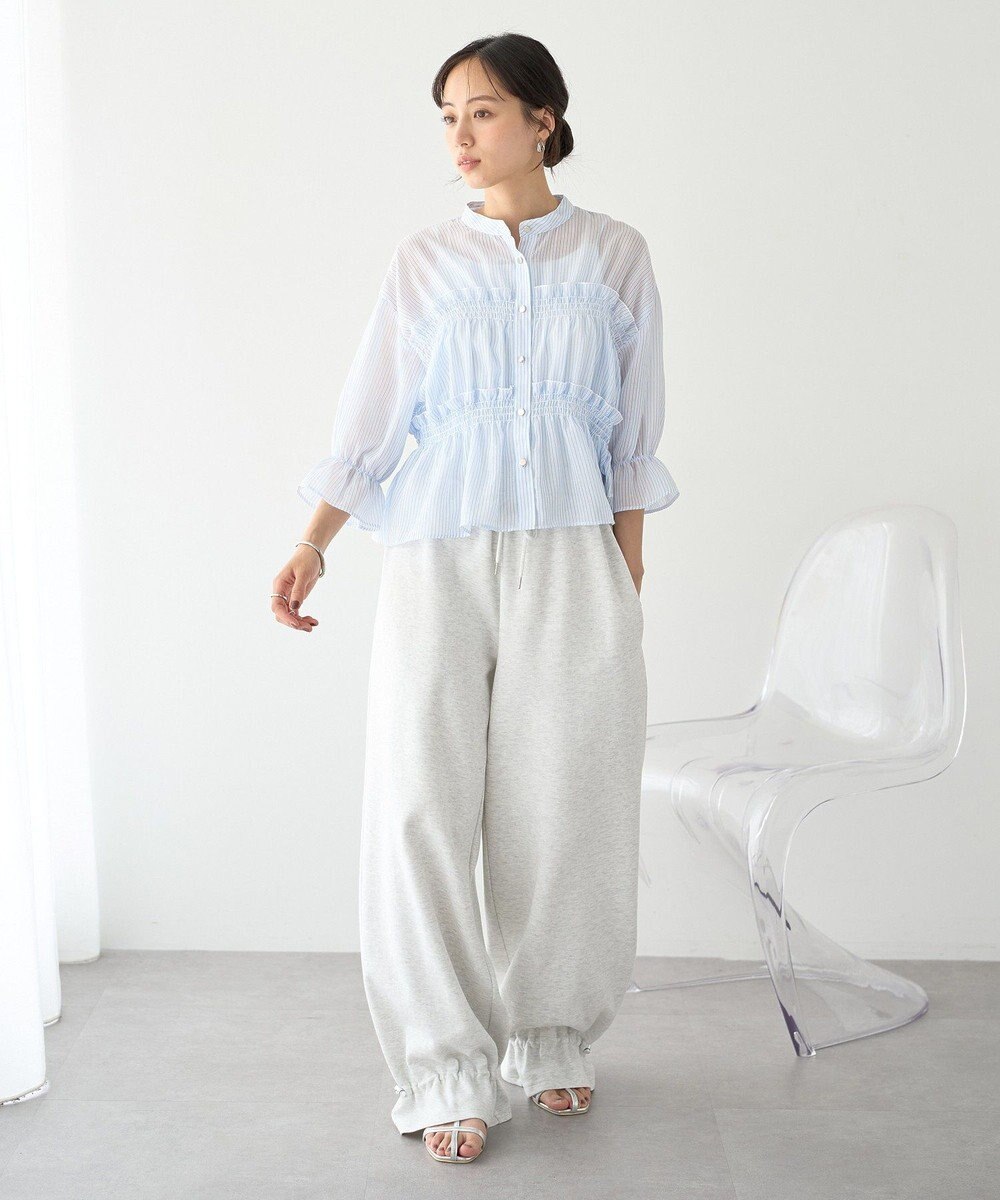 earth music&ecology シャーリングストライプシャツ 