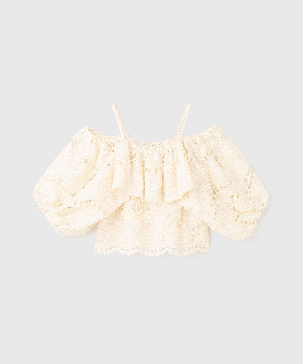 GRACE CONTINENTAL カットワークオフショルトップ 