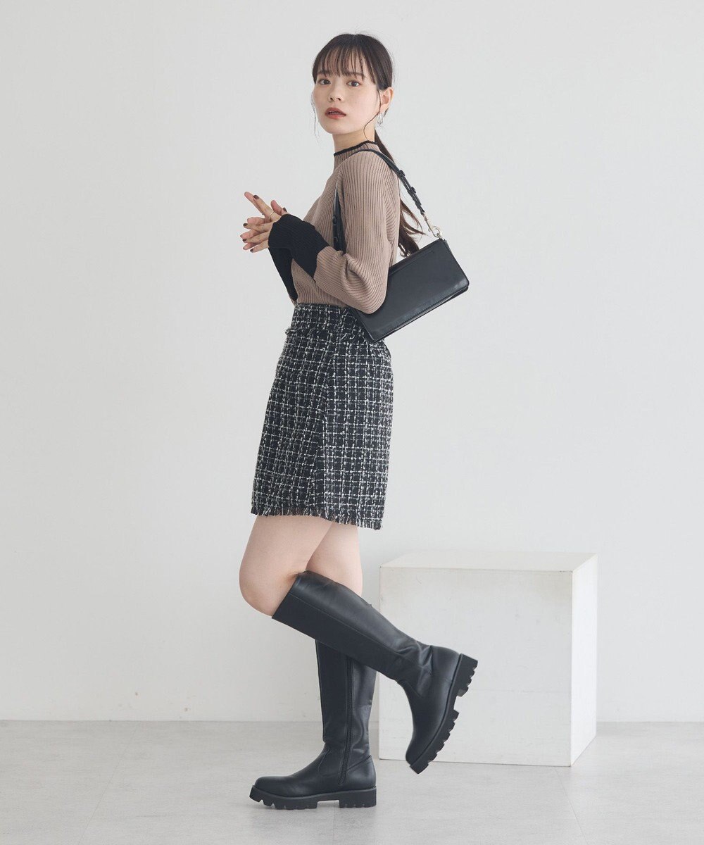 earth music&ecology ハイネックリブニットプルオーバー 