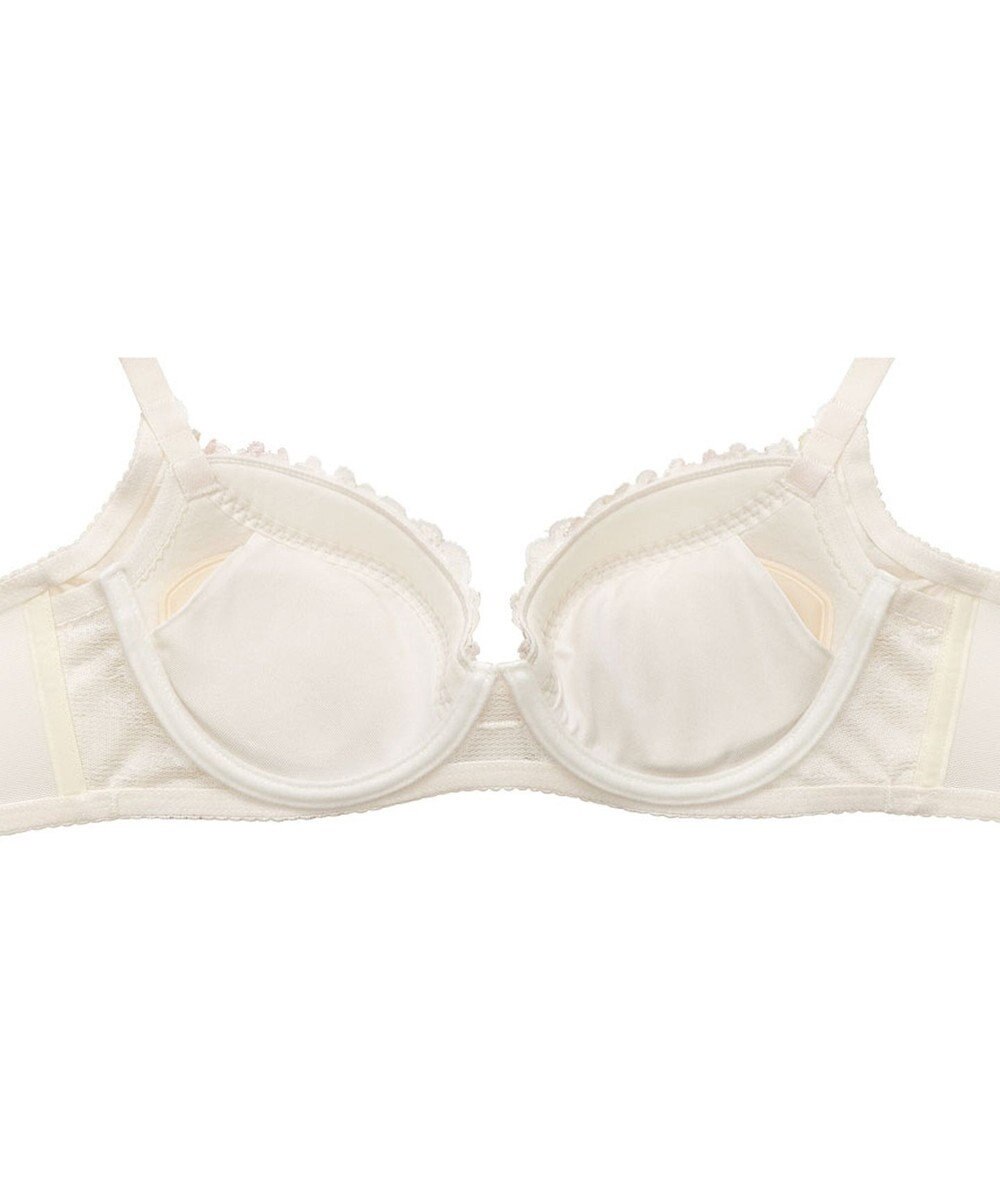 WACOAL 【リボンブラ 脇すっきり】 ブラジャー 脇高設計 着やせシルエット 谷間をメイクしてキープ Gカップまで対応 大きいサイズ レディース BRB433 /ワコール 