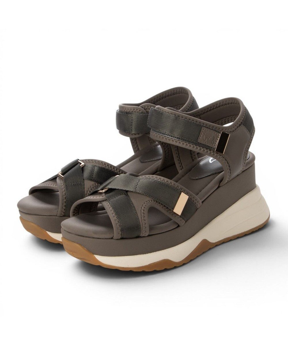 ing <ing>厚底クロスベルトスポーツサンダル 