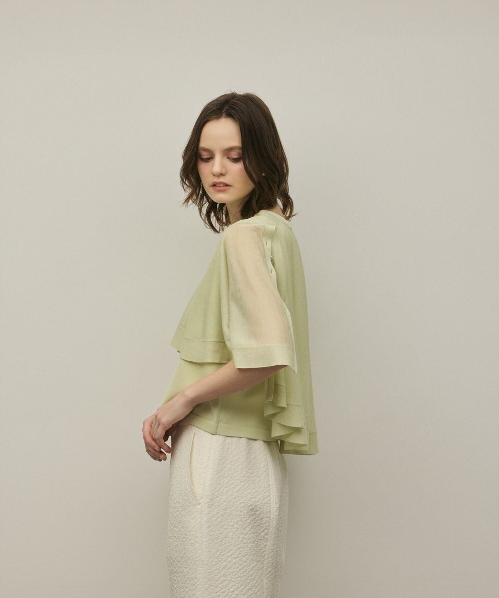 GRACE CONTINENTAL シアーケープニットカーディガン 