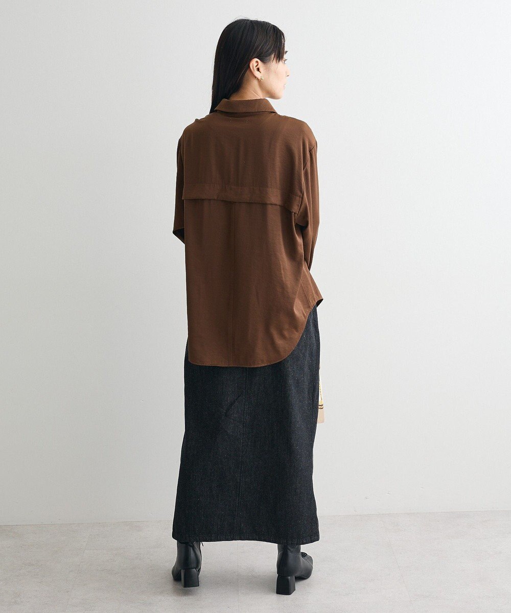 CRAFT STANDARD BOUTIQUE オーバーサイズサテンシャツ 