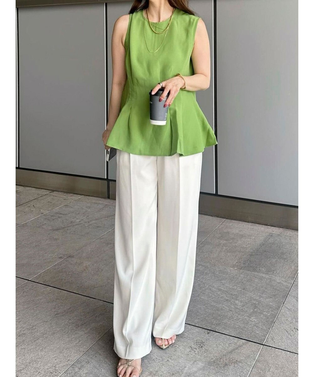 Green Parks AnriettMusee ノースリーブタックペプラムブラウス 