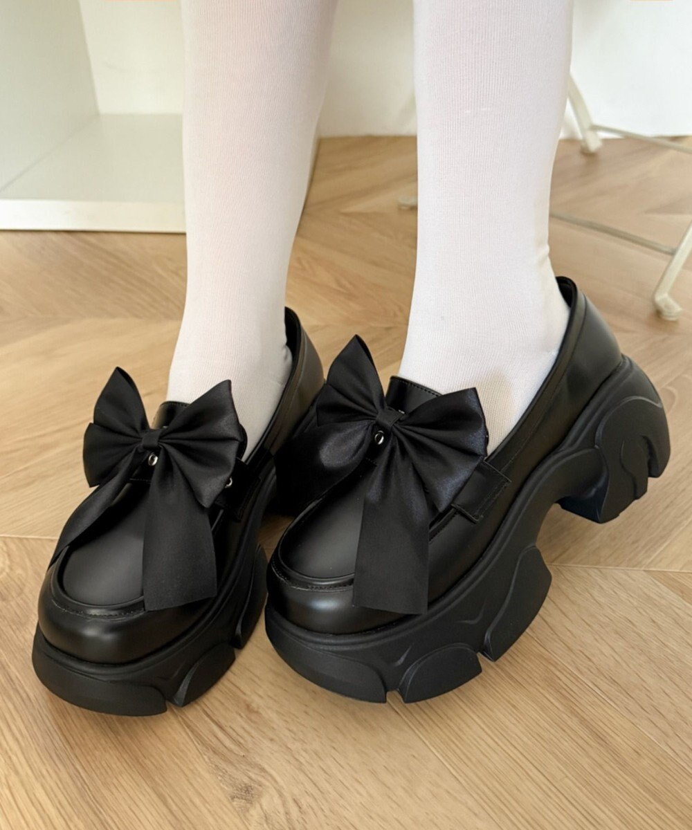 WEGO 2wayリボン厚底ローファー 