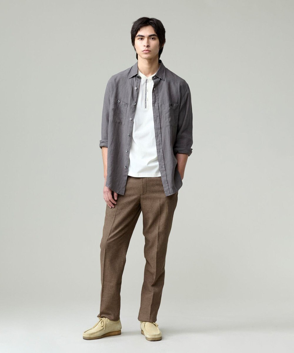 J.PRESS MEN 【ウォッシャブル可】コンフォートストレッチリネン スラックス 