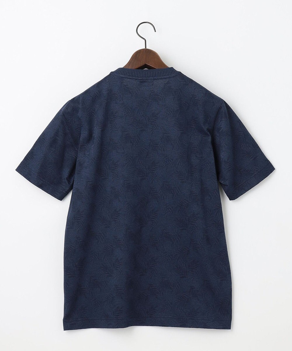 JOSEPH ABBOUD 【キングサイズ・吸水速乾】リーフ柄ジャガード クルーネック Tシャツ 