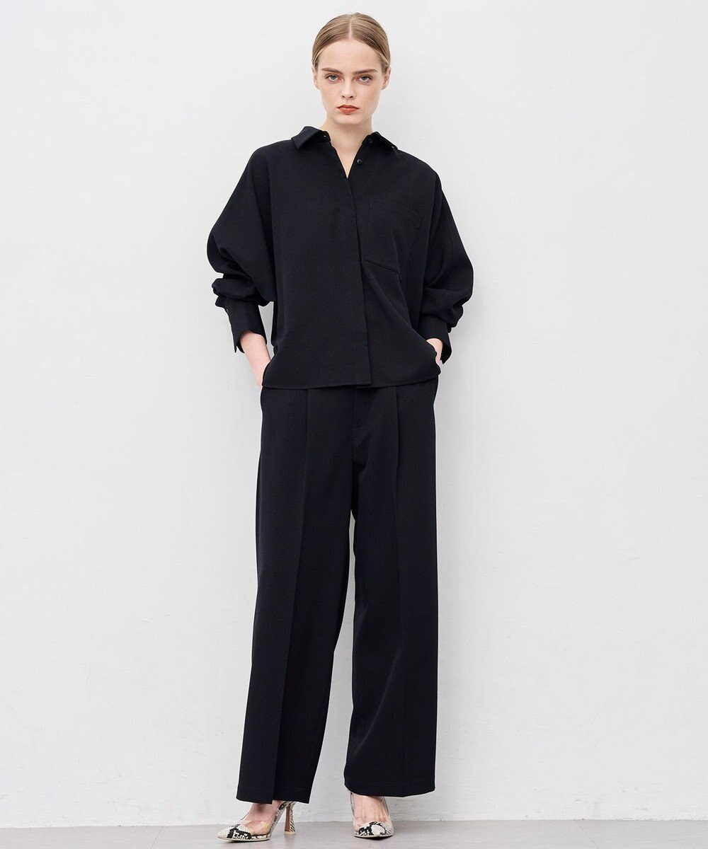 uncrave ウォッシャブルウールライクツイル ワイドパンツ 