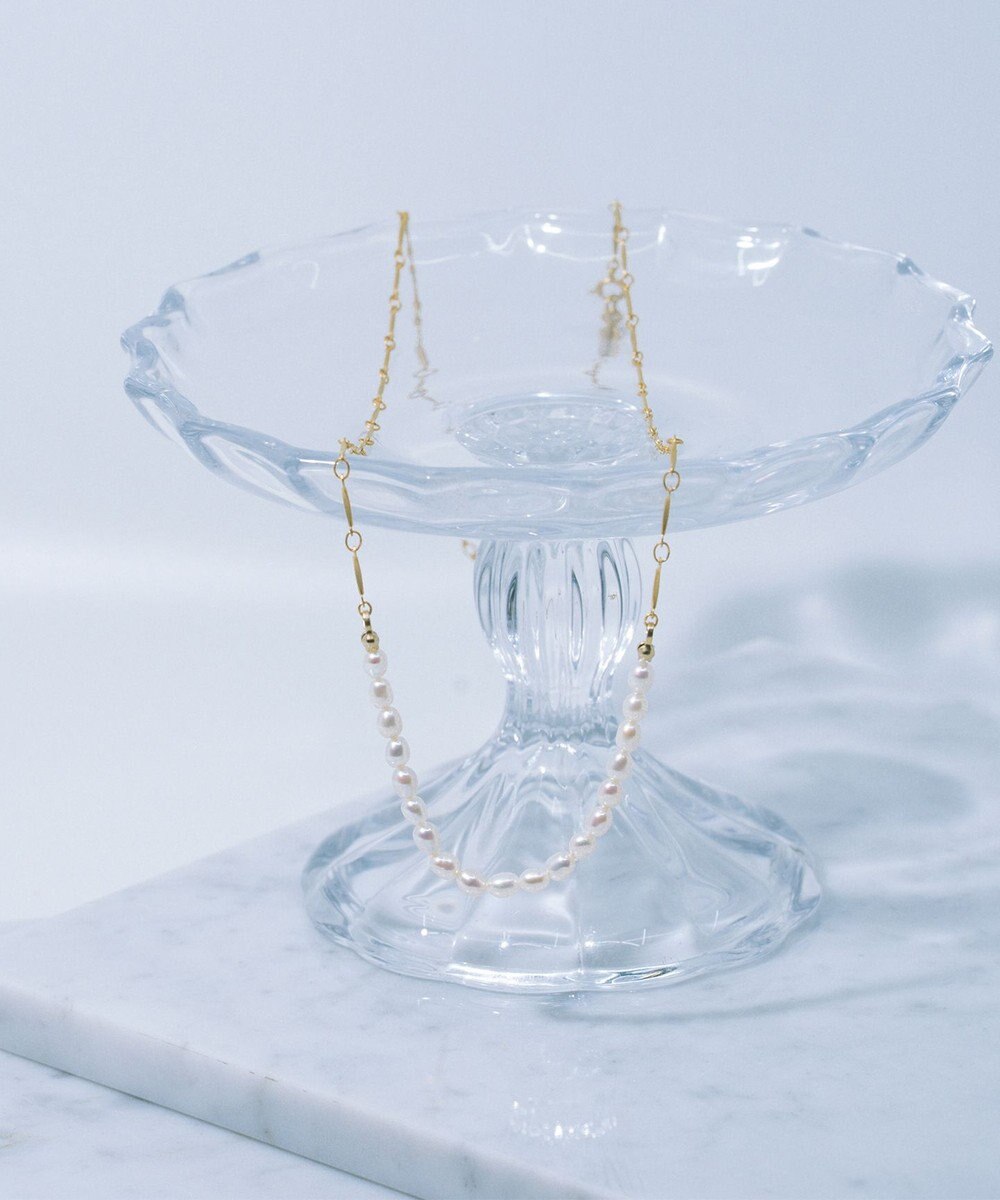 Pisceans プレスチェーン×淡水パールネックレス 