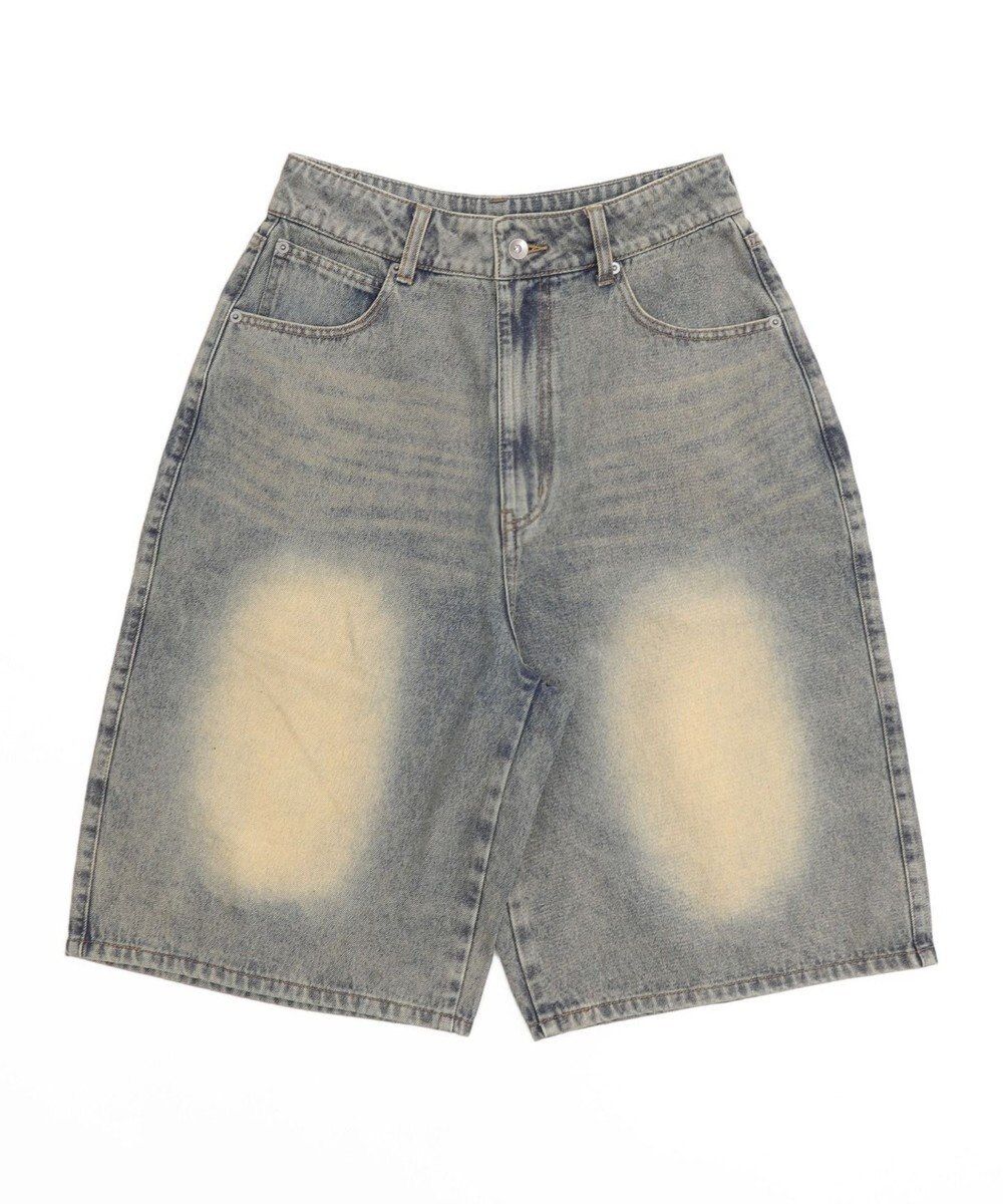 WEGO 【紐で調節可能】スーパーバギーデニムショーツ 