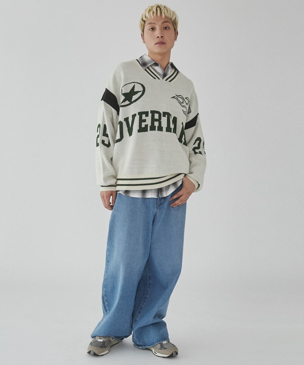 WEGO 【ユニセックス着用ITEM】ラインリブゲームロゴプルオーバー 