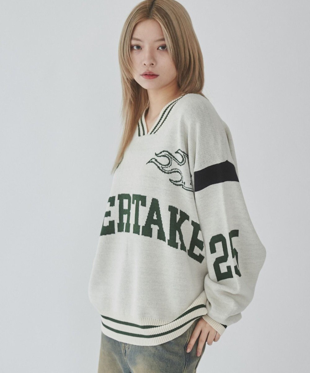 WEGO 【ユニセックス着用ITEM】ラインリブゲームロゴプルオーバー 