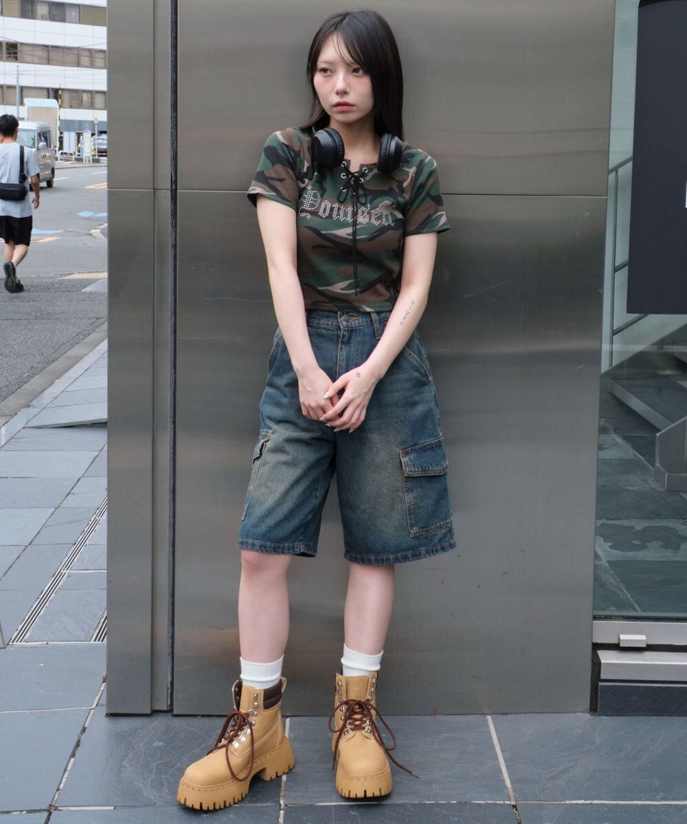 WEGO グラフィックレースアップちびT 