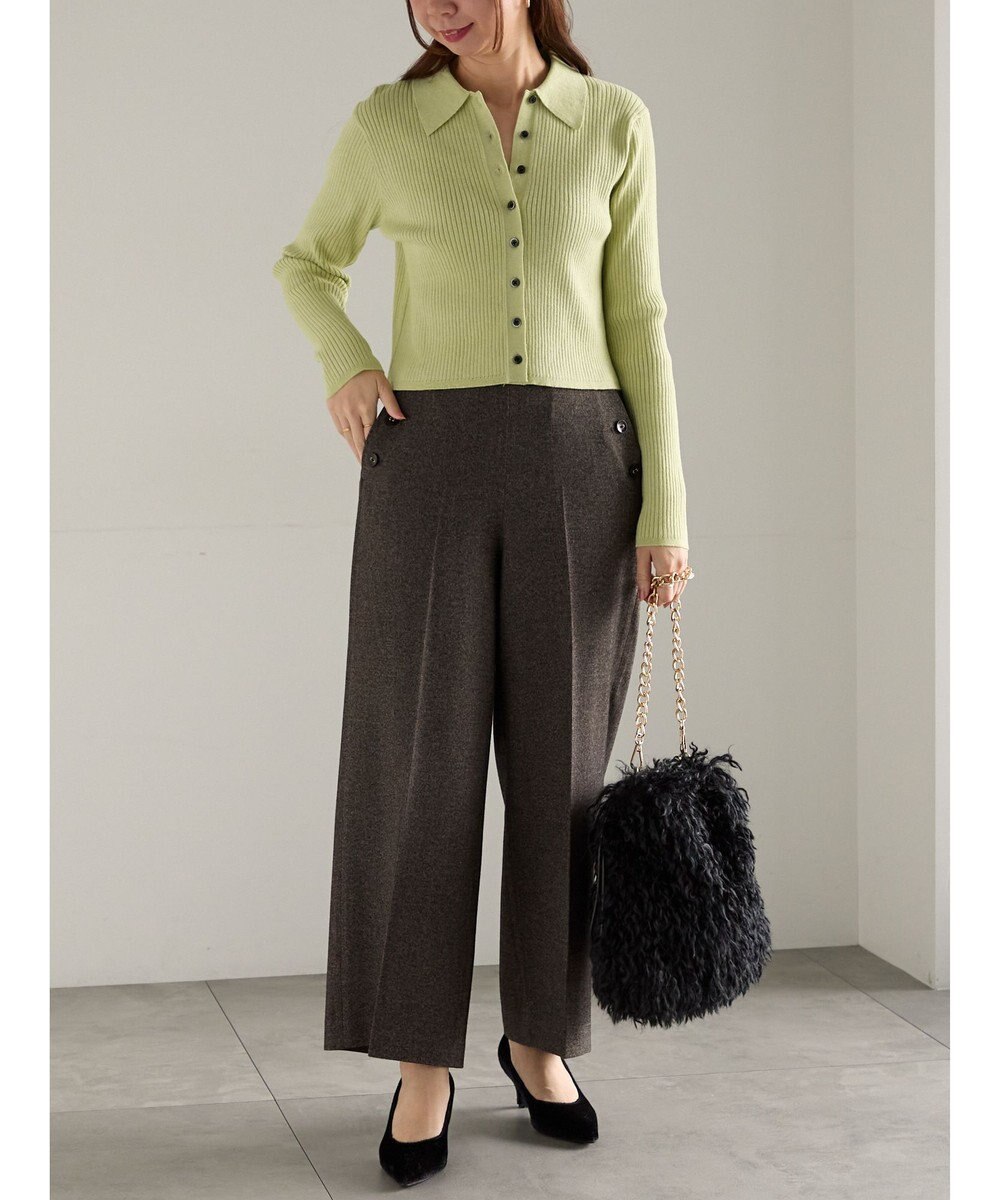 Te chichi ポロカラークロップトカーディガン 