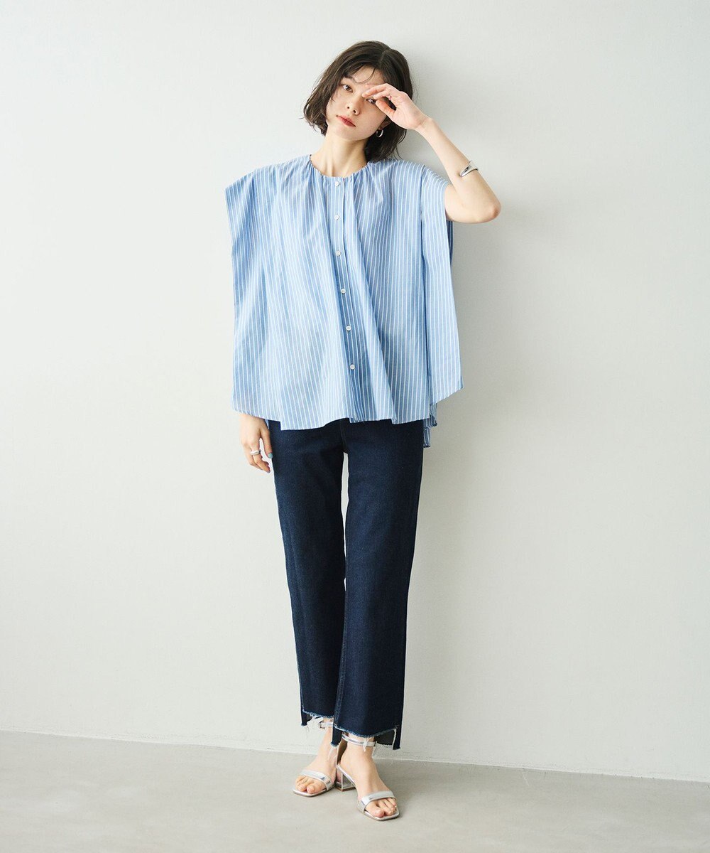 #Newans 【金子綾さんインスタライブご紹介アイテム】マルチストライプノースリーブシャツ 