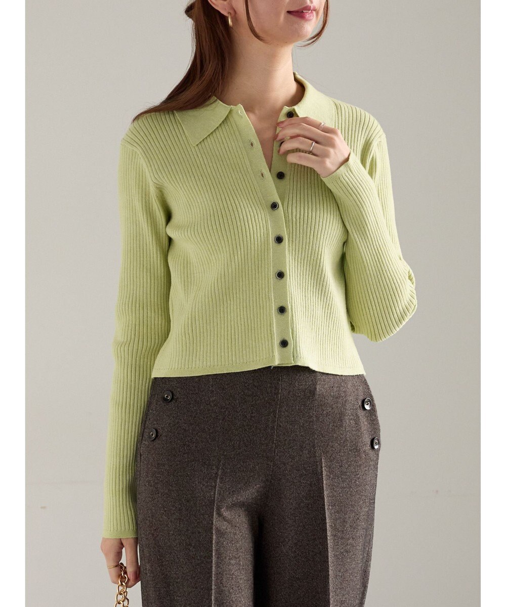 Te chichi ポロカラークロップトカーディガン 