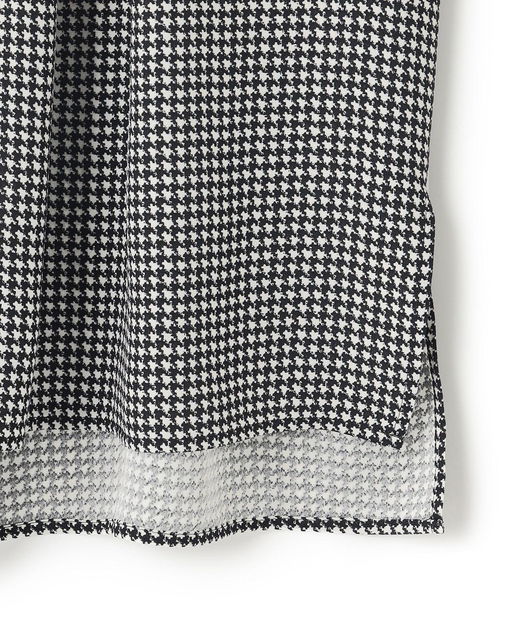 23区 【洗える】バックサテンアムンゼン千鳥プリント ブラウス 